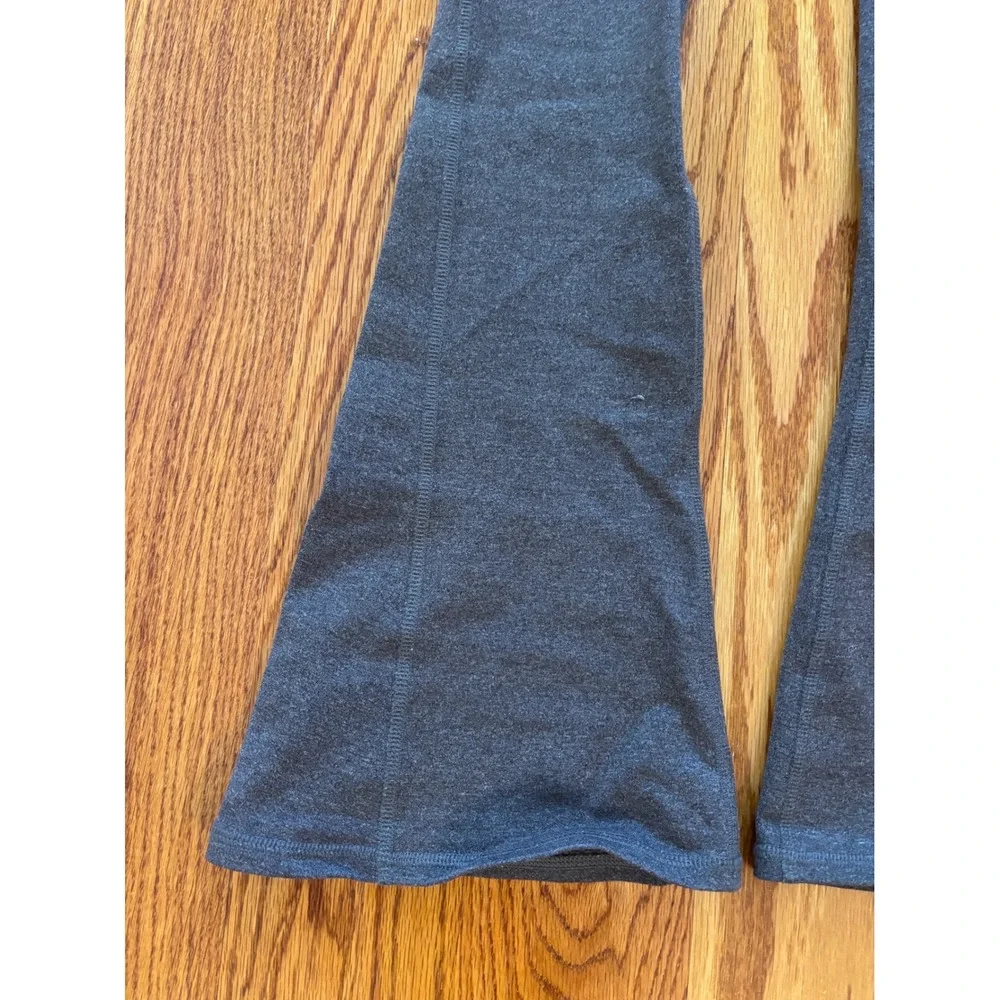 Alo Yoga Heathered Charcoal Gray High Waist Flare Leggings Bell‎ Bottom Pants XS